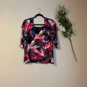 Tropical Print Blouse Size: L